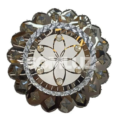 Plafón Cristal Led 96w Redondo 3 Tonos de Luz Atenuable con control remoto SomLuz