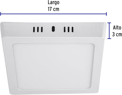 Lampara De Sobreponer Panel Led 12w Cuadrado - MZMBFB12W