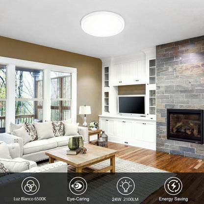 24w Lampara De Sobreponer Panel Led Redondo Luz Blanca Fría - MZMBYB24W