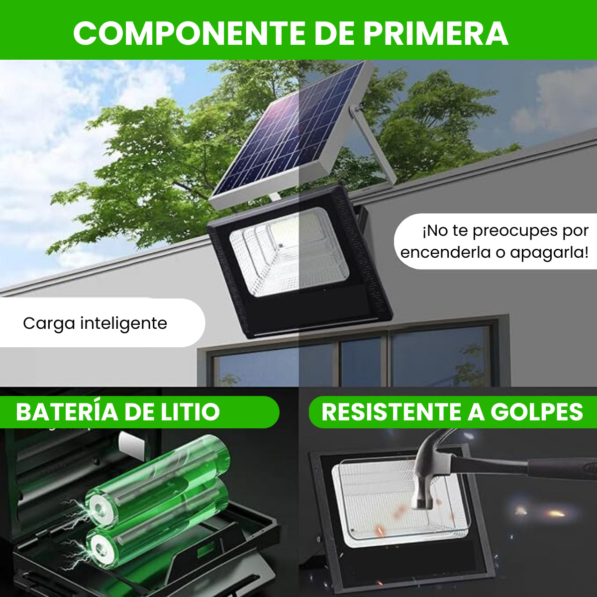 Reflector Solar Led Ip67 Exterior Con Control Remoto 6500k 100W / 200W /  300W / 400W -SJBP