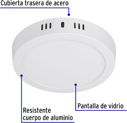 Lampara De Sobreponer Panel Led 12w Cuadrado Luz Blanca Fría - MZMBYB12W