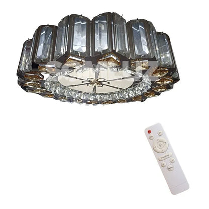 Plafón Cristal Led 96w Redondo 50cm 3 Tonos de Luz Atenuable con control remoto SomLuz