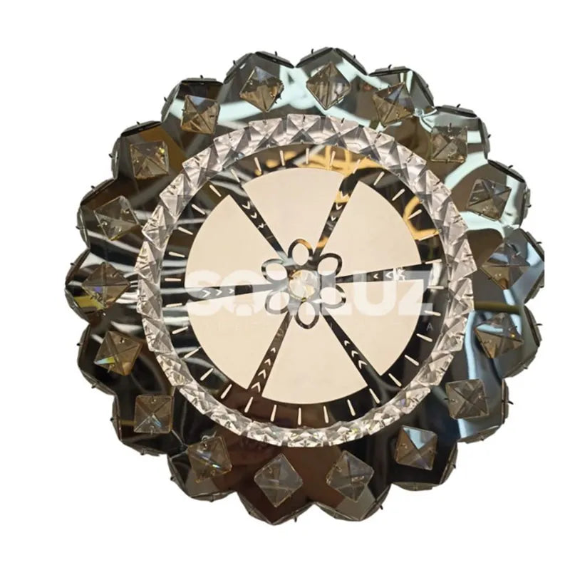 Plafón Cristal Led 96w Redondo 50cm 3 Tonos de Luz Atenuable con control remoto SomLuz