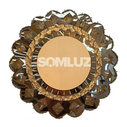 Plafón Cristal Led 96w Redondo 50cm 3 Tonos de Luz Atenuable con control remoto SomLuz