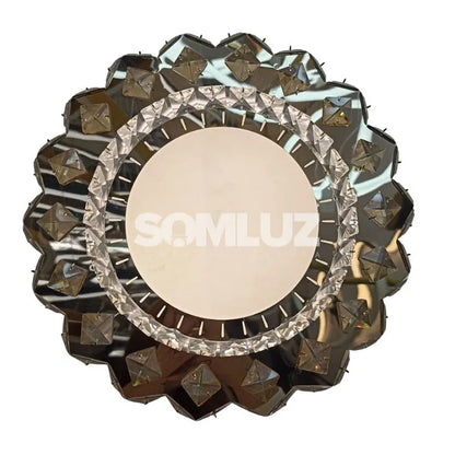 Plafón Cristal Led 96w Redondo 50cm 3 Tonos de Luz Atenuable con control remoto SomLuz