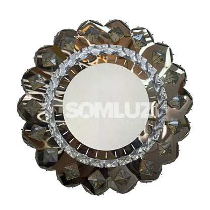 Plafón Cristal Led 96w Redondo 50cm 3 Tonos de Luz Atenuable con control remoto SomLuz