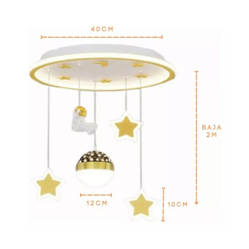 Lámpara Led Colgante Infantil 100w 3 Tonos de Luz  Dimeable con Control Remoto SomLuz