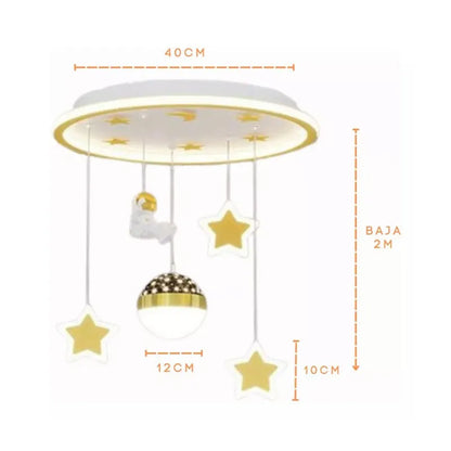 Lámpara Led Colgante Infantil 100w 3 Tonos de Luz  Dimeable con Control Remoto SomLuz