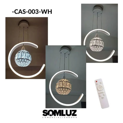 Candil Colgante Led 100w 3 Tonos de Luz, Atenuable con Control Remoto SomLuz