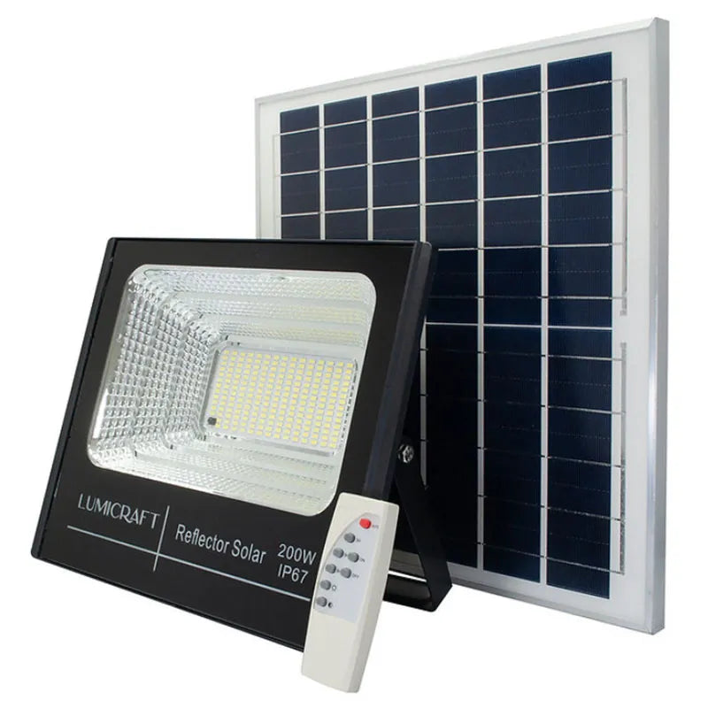 Reflector Led con Panel Solar 200W con Control remoto Lumicraft