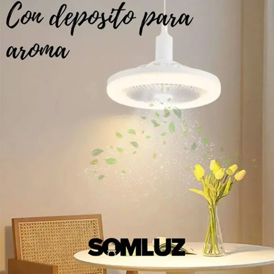 Foco Lampara Led Ventilador 30w Luz Blanca Dirigible C/aroma Lumicraft