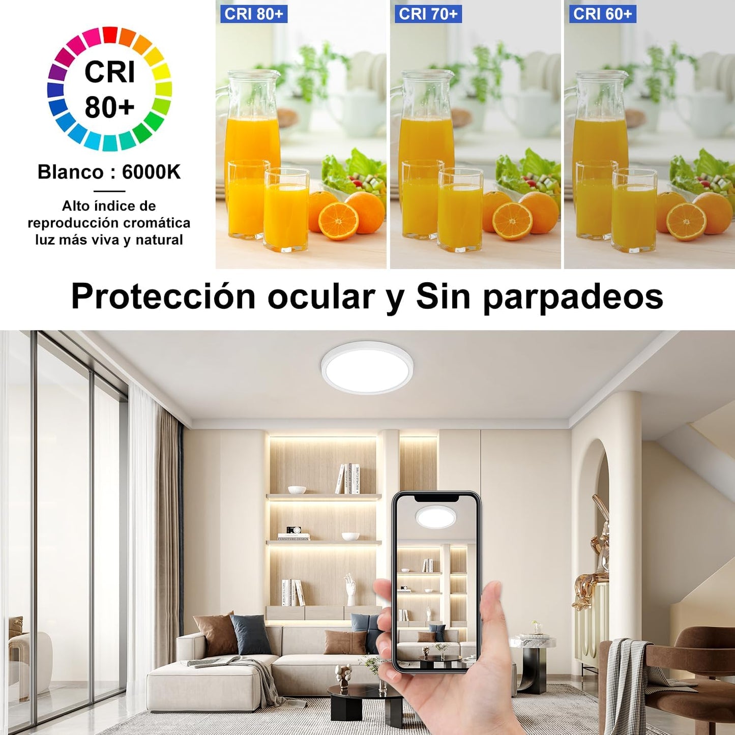 Lampara De Sobreponer Panel Led 12w Cuadrado Luz Blanca Fría - MZMBYB12W