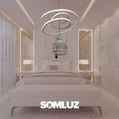 Candil Colgante Led 100w 3 Tonos de Luz Atenuable, con Control Remoto SomLuz