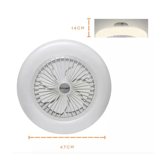 Lámpara de Techo Led con Ventilador 88w Redondo 3 Tonos de Luz Atenuable con Control Remoto Lumicraft
