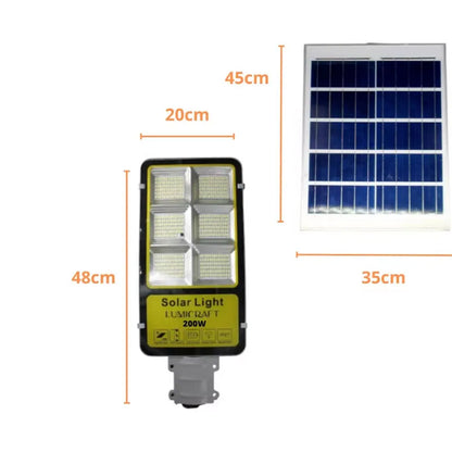 Lámpara Urbana de Led Solar con Panel Independiente 200w con Control Remoto Lumicraft