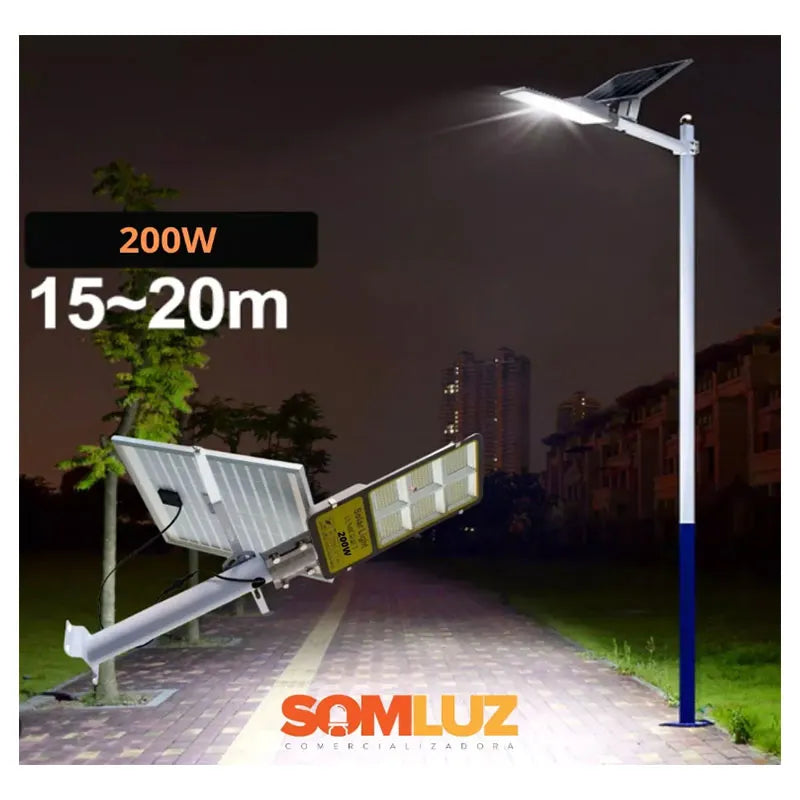 Lámpara Urbana de Led Solar con Panel Independiente 200w con Control Remoto Lumicraft