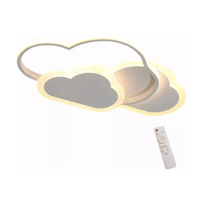 Lámpara Plafón Infantil Nube 100w de Led 3 Tonos Atenuable con Control Remoto SomLuz