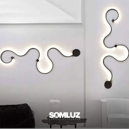 Lampara Arbotante para Pared de Led Curva 30w 3 Tonos de Luz  SomLuz