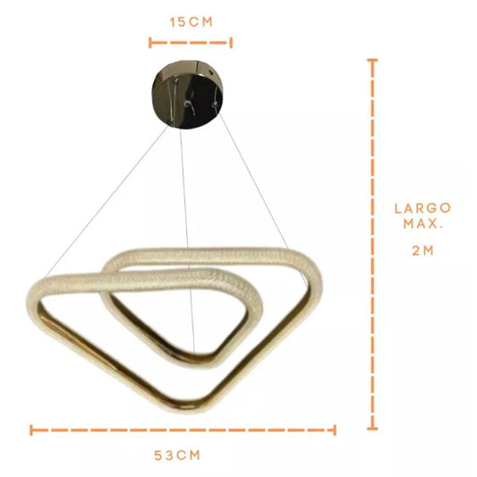 Lampara Led Colgante Acrílico de Led 3 Tonos Dimeable Triángulos SomLuz