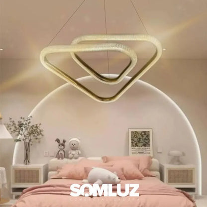 Lampara Led Colgante Acrílico de Led 3 Tonos Dimeable Triángulos SomLuz