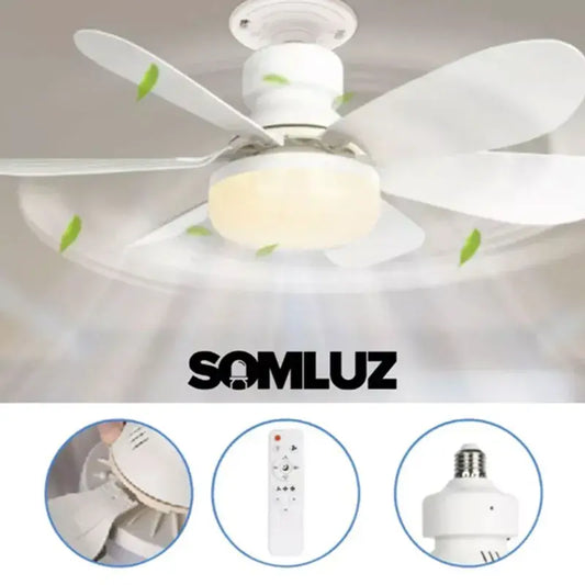 Foco Lampara Led Ventilador De Aspas 3 tonos de Luz C/control Lumicraft