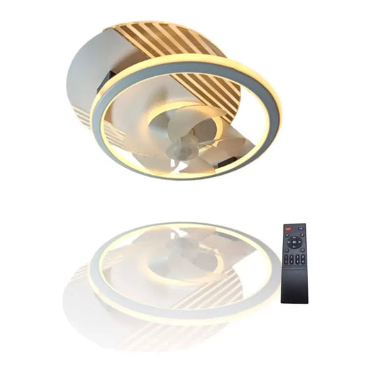 Lámpara de Techo Led con Ventilador 48w Redondo 3 Tonos de Luz Atenuable con Control Remoto SomLuz