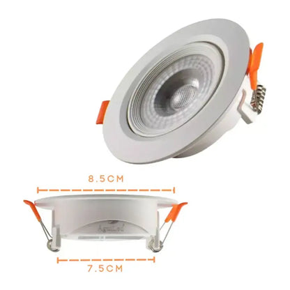 Empotrado Plafón Led 7w Spot Dirigible Plástico Kit 2pzs Aguiled