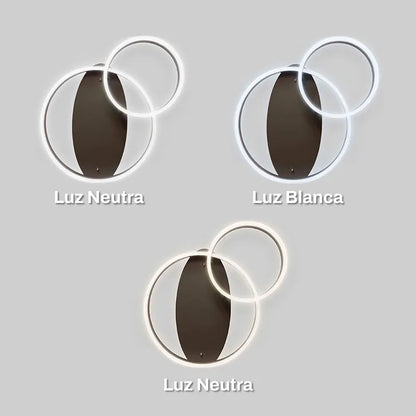 Lámpara Plafón Led 100w Minimalista Doble Aro 3 tonos de Luz Atenuable con control remoto SomLuz