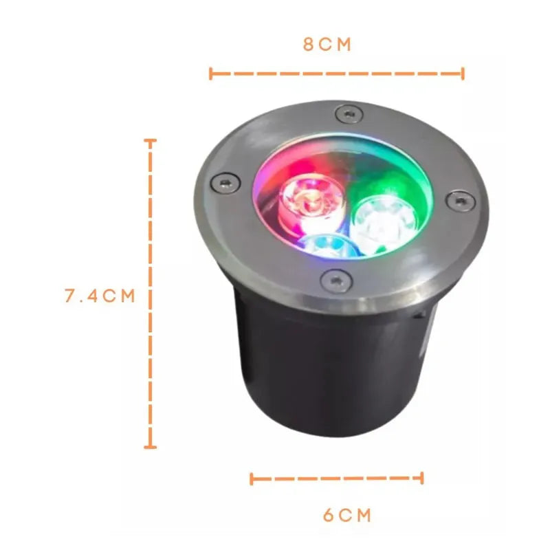 Lámpara de Piso Empotrable Led 3w RGB con Control Remoto Lumicraft