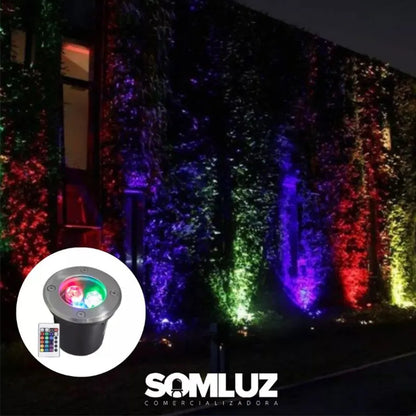 Lámpara de Piso Empotrable Led 3w RGB con Control Remoto Lumicraft