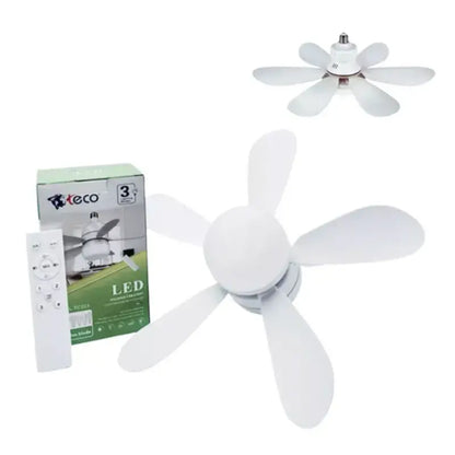 Foco de Led con Ventilador 5 Aspas Chicas 40w 3 Tonos De Luz Con Control Teco