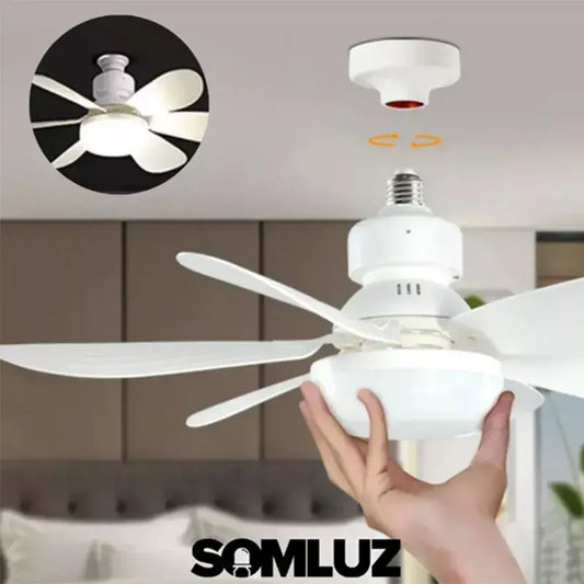 Foco de Led con Ventilador 5 Aspas Chicas 40w 3 Tonos De Luz Con Control Teco