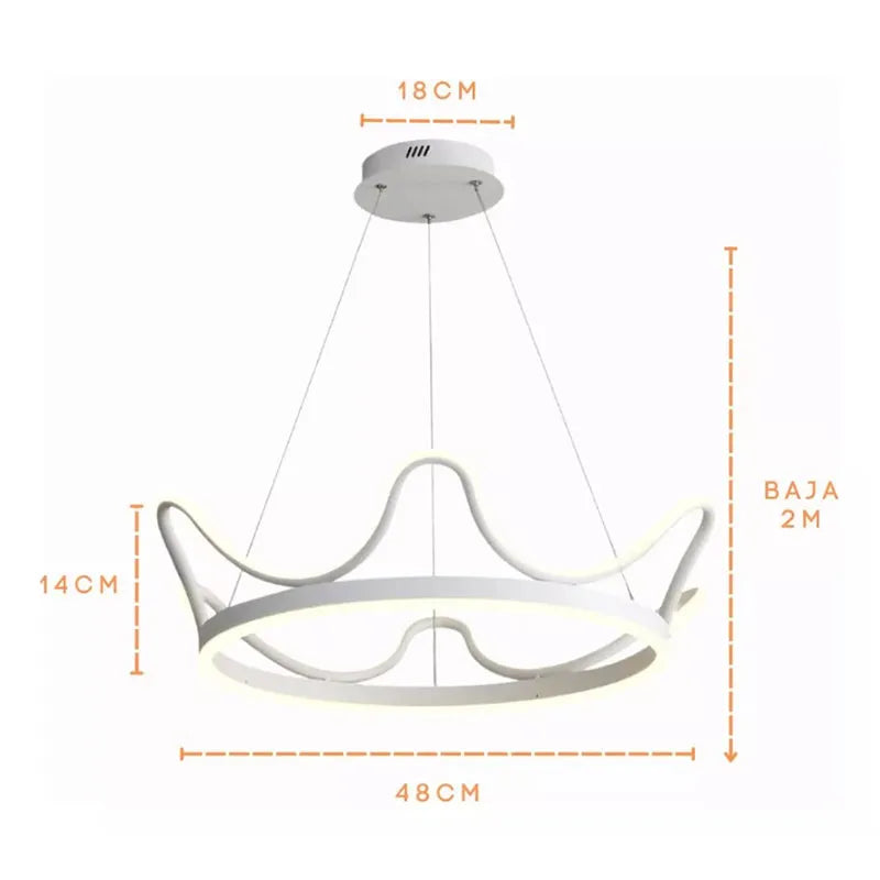 Lámpara Colgante de Led 100w 3 Tonos Dimeable Corona con Control Remoto SomLuz