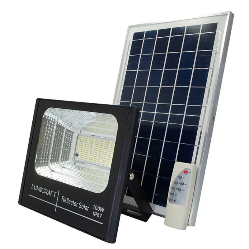 Reflector Led con Panel Solar 100W con Control remoto  Lumicraft