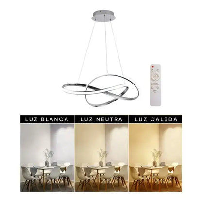Candil Colgante Led de Cristal 100w Tipo Nudo, 3 Tonos de Luz Atenuable con Control Remoto SomLuz