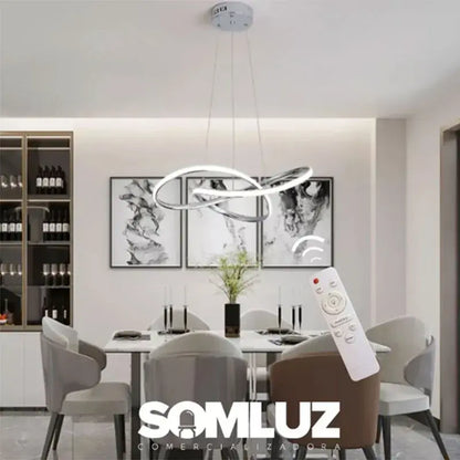 Candil Colgante Led de Cristal 100w Tipo Nudo, 3 Tonos de Luz Atenuable con Control Remoto SomLuz