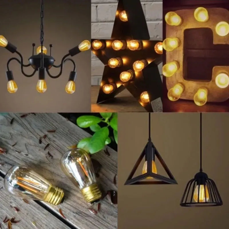 LUZCASA Foco Vintage Led Plástico S14 1W Luz Cálida 2700k E26 Kit 20pzs