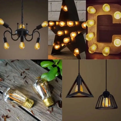 LUZCASA Foco Vintage Led Plástico S14 1W Luz Cálida 2700k E26 Kit 20pzs