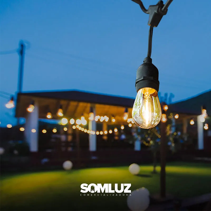 LUZCASA Foco Vintage Led Plástico S14 1W Luz Cálida 2700k E26 Kit 20pzs