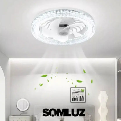 Foco Lampara Led Ventilador Silencioso 3 Tonos De Luz con Control Remoto Teco
