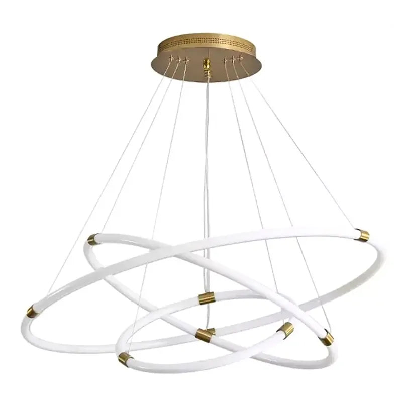 Candil Colgante 3 Aros Cristal de Led 100w Luz Blanca o Luz Cálida SomLuz