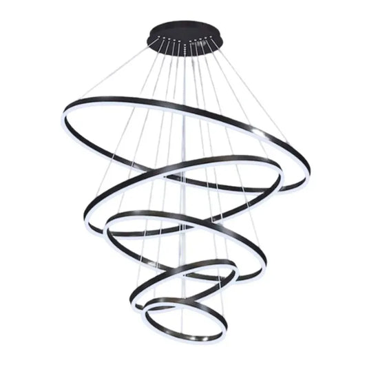 Candil Colgante 5 Aros de Led 100w 3 Tonos de Luz Atenuable con Control Remoto SomLuz