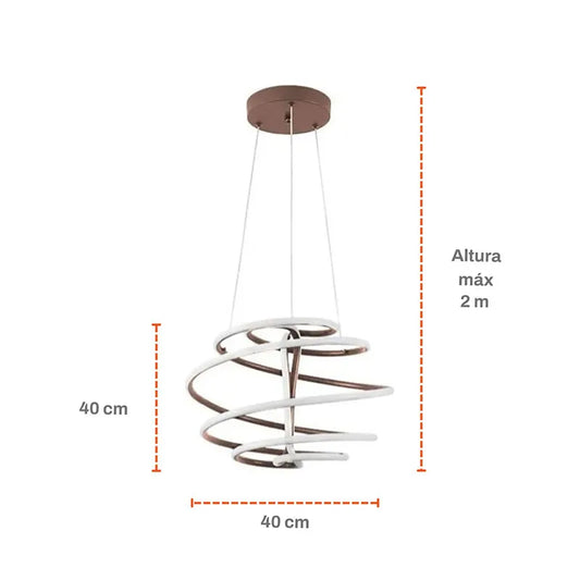 Candil Colgante Esfera de Led 100w 3 Tonos de Luz Atenuable con Control Remoto SomLuz