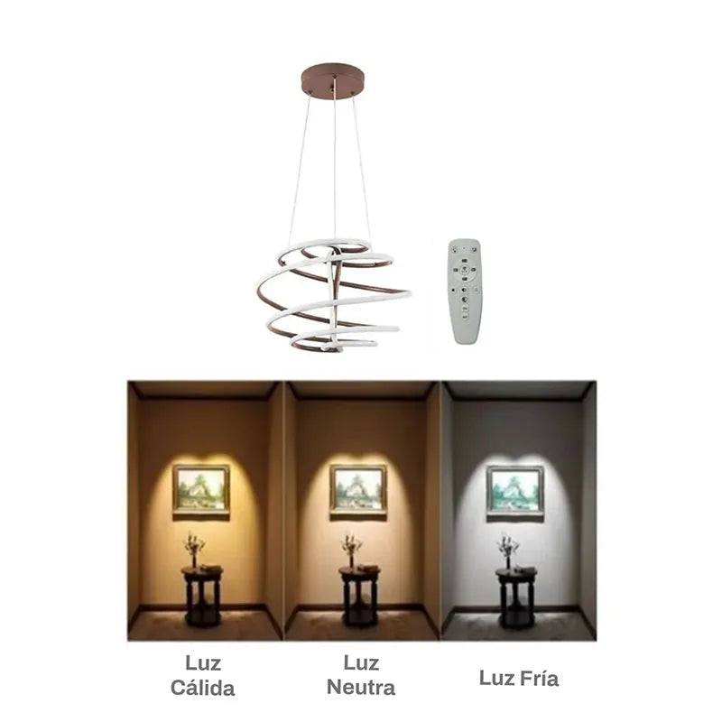 Candil Colgante Esfera de Led 100w 3 Tonos de Luz Atenuable con Control Remoto SomLuz
