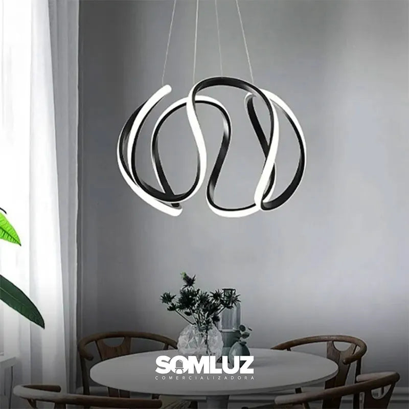 Candil Colgante Esfera de Led 100w 3 Tonos de Luz Atenuable con Control Remoto SomLuz