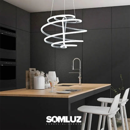 Candil Colgante Esfera de Led 100w 3 Tonos de Luz Atenuable con Control Remoto SomLuz