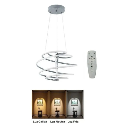 Candil Colgante Esfera de Led 100w 3 Tonos de Luz Atenuable con Control Remoto SomLuz