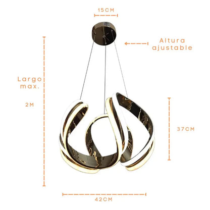 Candil Colgante Led 100W 3 Tonos de Luz, Atenuable con Control Remoto SomLuz