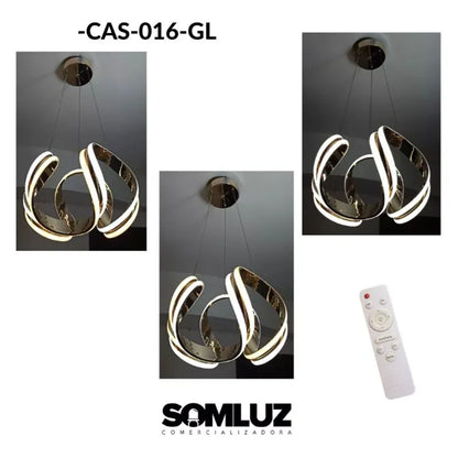 Candil Colgante Led 100W 3 Tonos de Luz, Atenuable con Control Remoto SomLuz