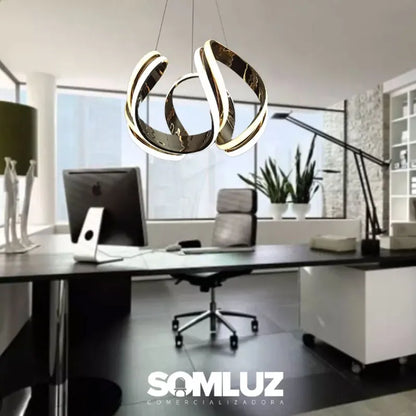 Candil Colgante Led 100W 3 Tonos de Luz, Atenuable con Control Remoto SomLuz